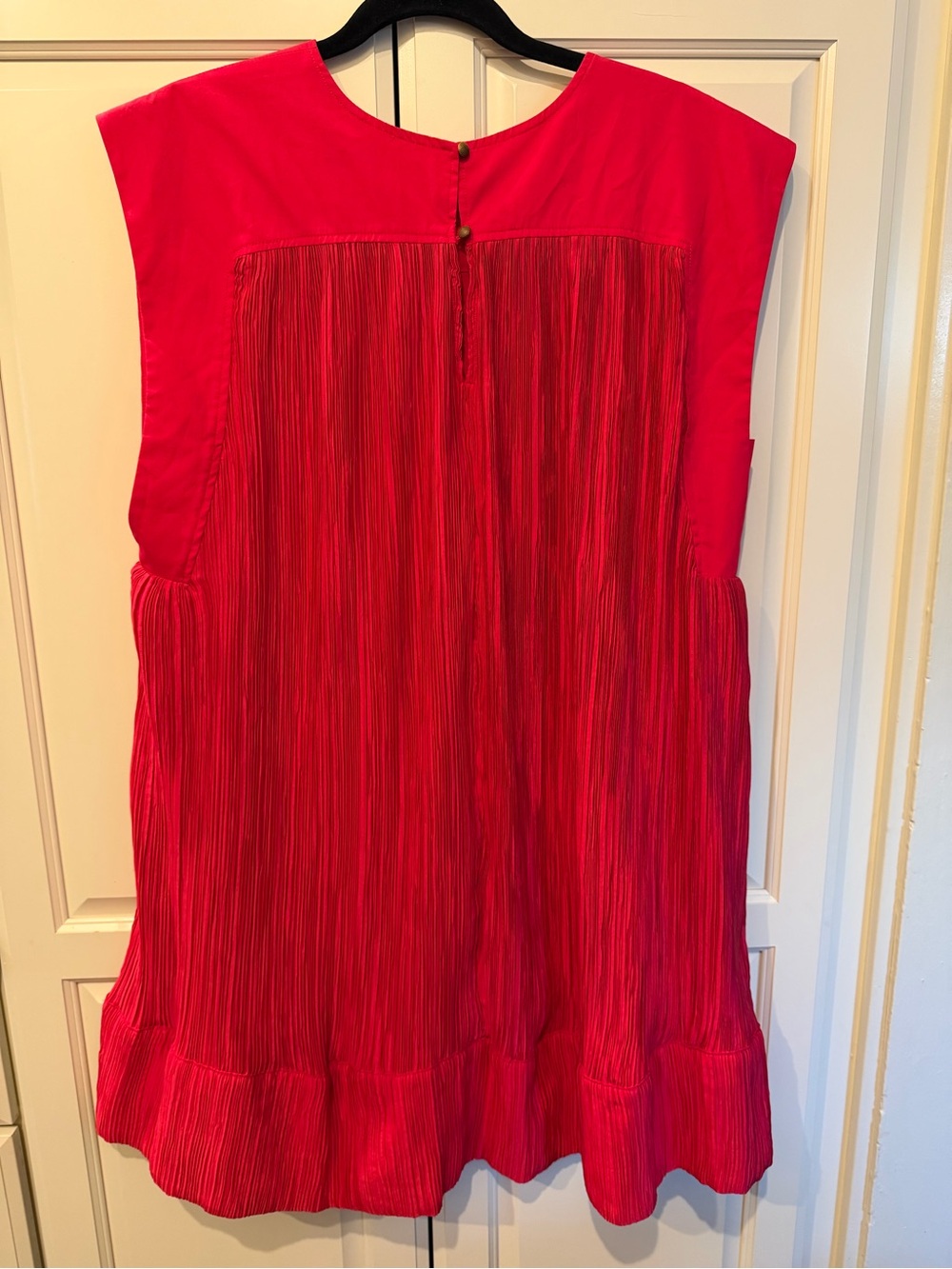 NWT By Anthropologie Cap Sleeve Plisse Fuchsia Mini Dress L - Picture 2 of 9